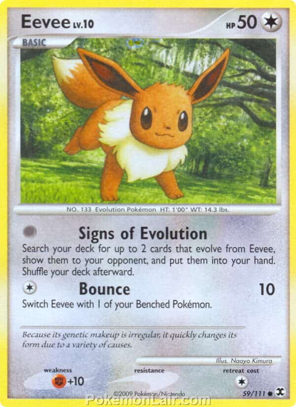 2009 Pokemon Trading Card Game Platinum Rising Rivals Set – 59 Eevee