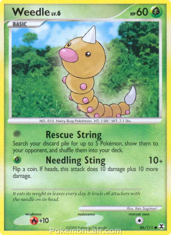 2009 Pokemon Trading Card Game Platinum Rising Rivals Set – 86 Weedle