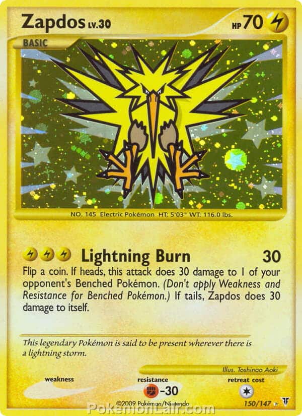 2009 Pokemon Trading Card Game Platinum Supreme Victors Price List – 150 Zapdos