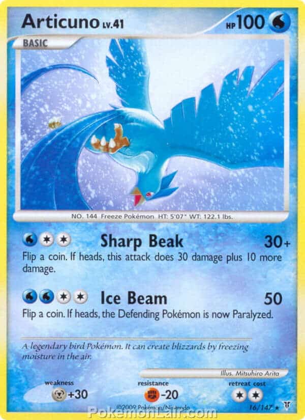 2009 Pokemon Trading Card Game Platinum Supreme Victors Price List – 16 Articuno