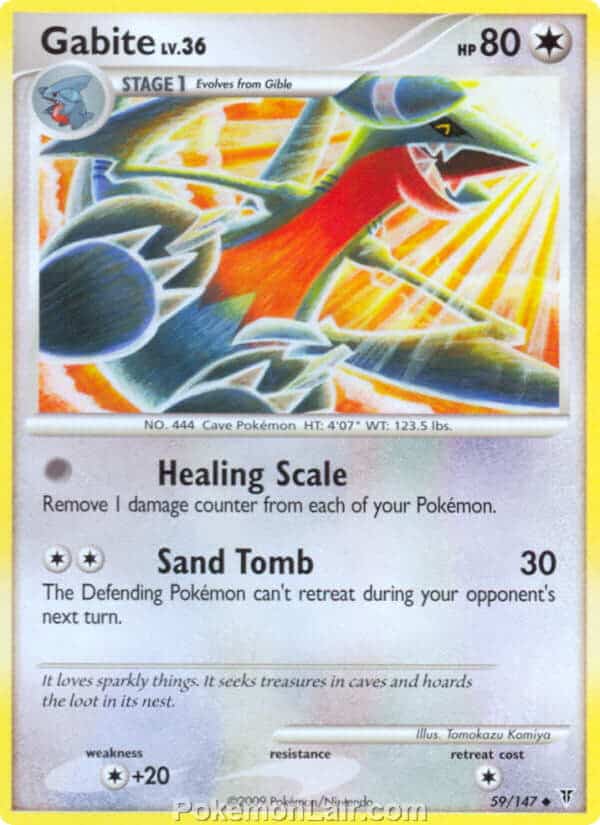 2009 Pokemon Trading Card Game Platinum Supreme Victors Price List – 59 Gabite