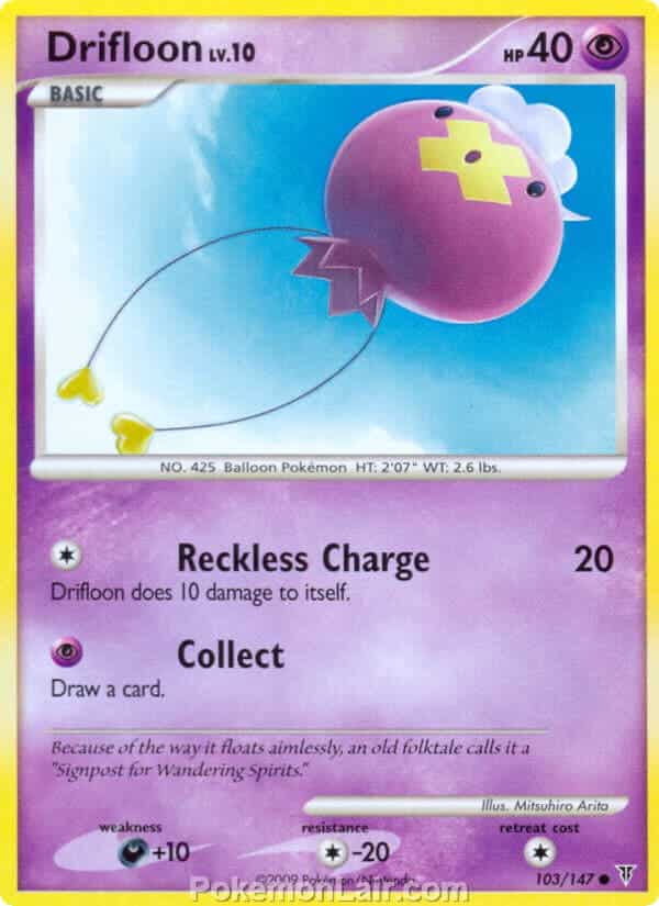 2009 Pokemon Trading Card Game Platinum Supreme Victors Set – 103 Drifloon