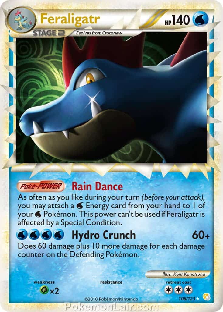 2010 Pokemon Trading Card Game HeartGold SoulSilver Base Price List – 108 Feraligatr