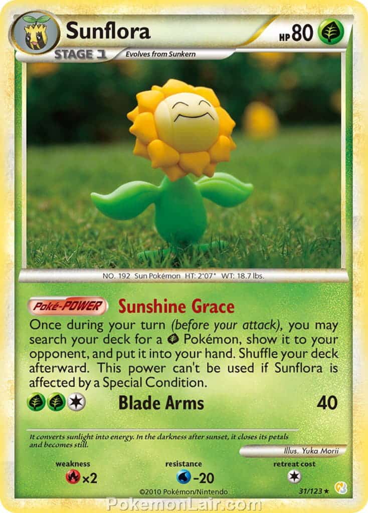 2010 Pokemon Trading Card Game HeartGold SoulSilver Base Price List – 31 Sunflora