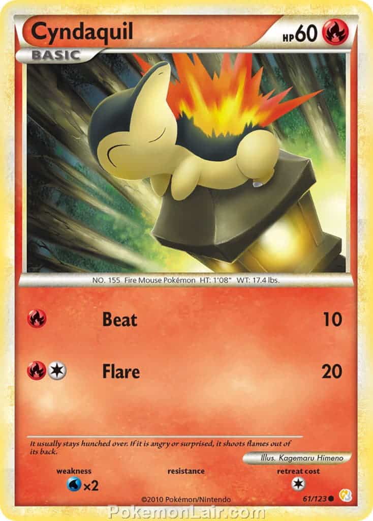 2010 Pokemon Trading Card Game HeartGold SoulSilver Base Price List – 61 Cyndaquil