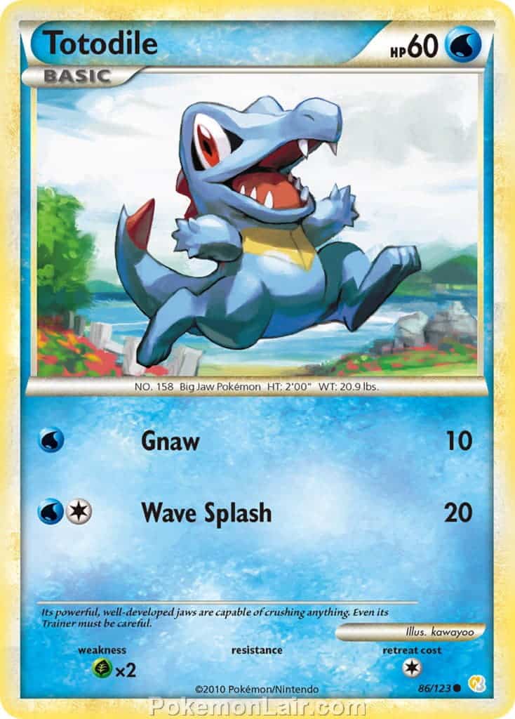 2010 Pokemon Trading Card Game HeartGold SoulSilver Base Price List – 86 Totodile