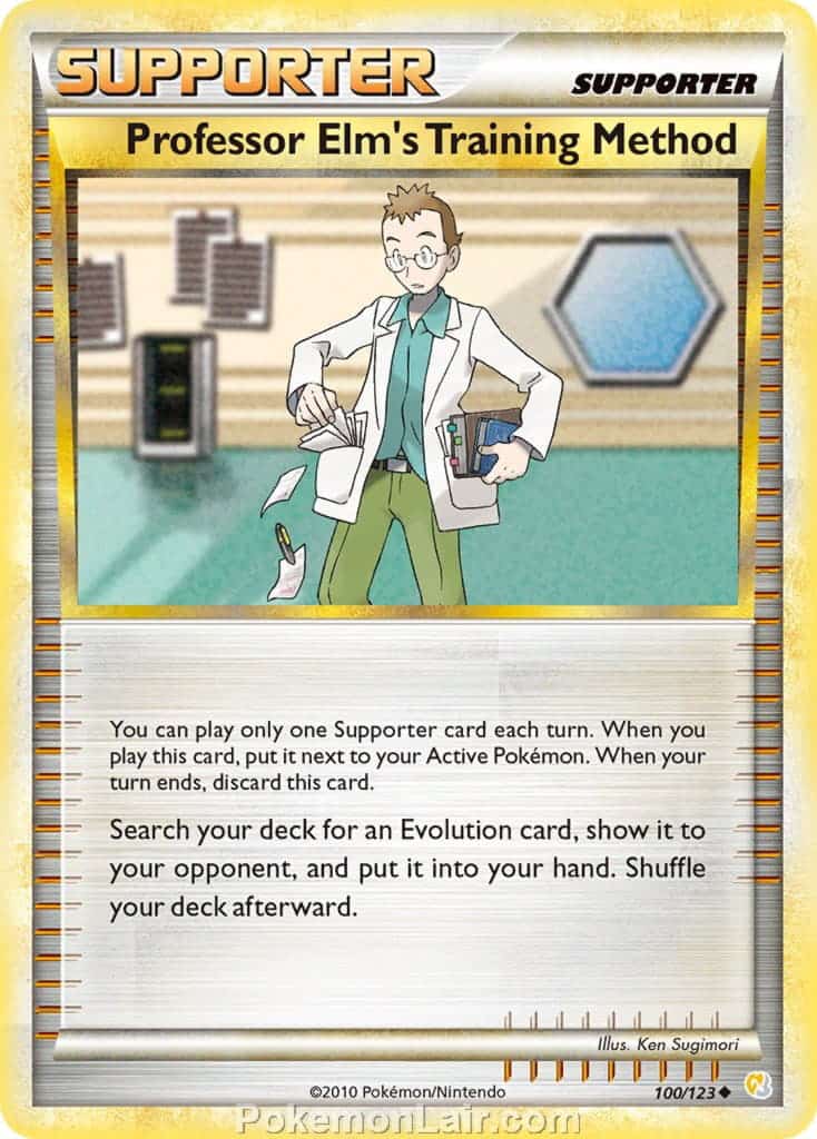 2010 Pokemon Trading Card Game HeartGold SoulSilver Base Set – 100 Professor Elms Training Method
