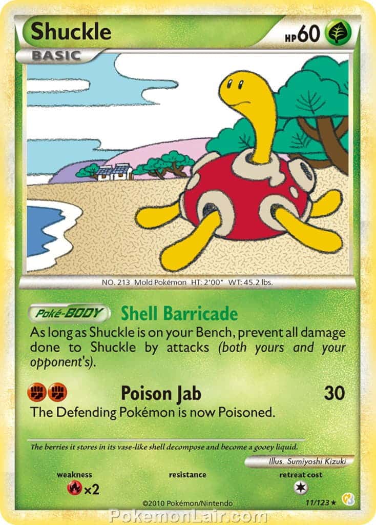 2010 Pokemon Trading Card Game HeartGold SoulSilver Base Set – 11 Shuckle