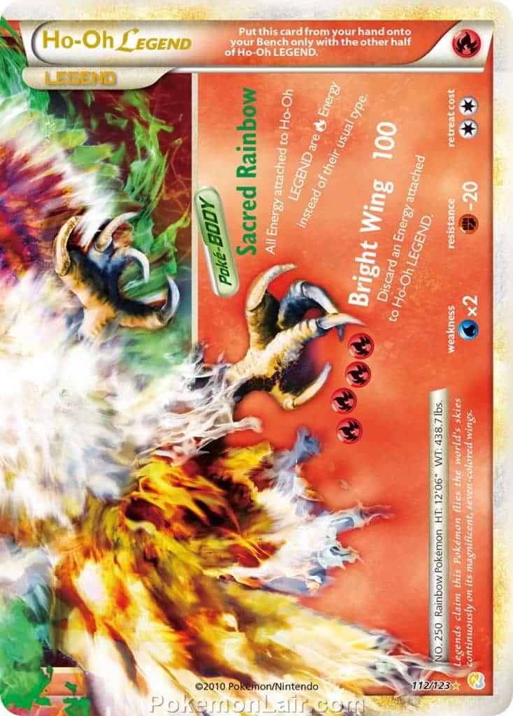 2010 Pokemon Trading Card Game HeartGold SoulSilver Base Set – 112 Ho oh Legend