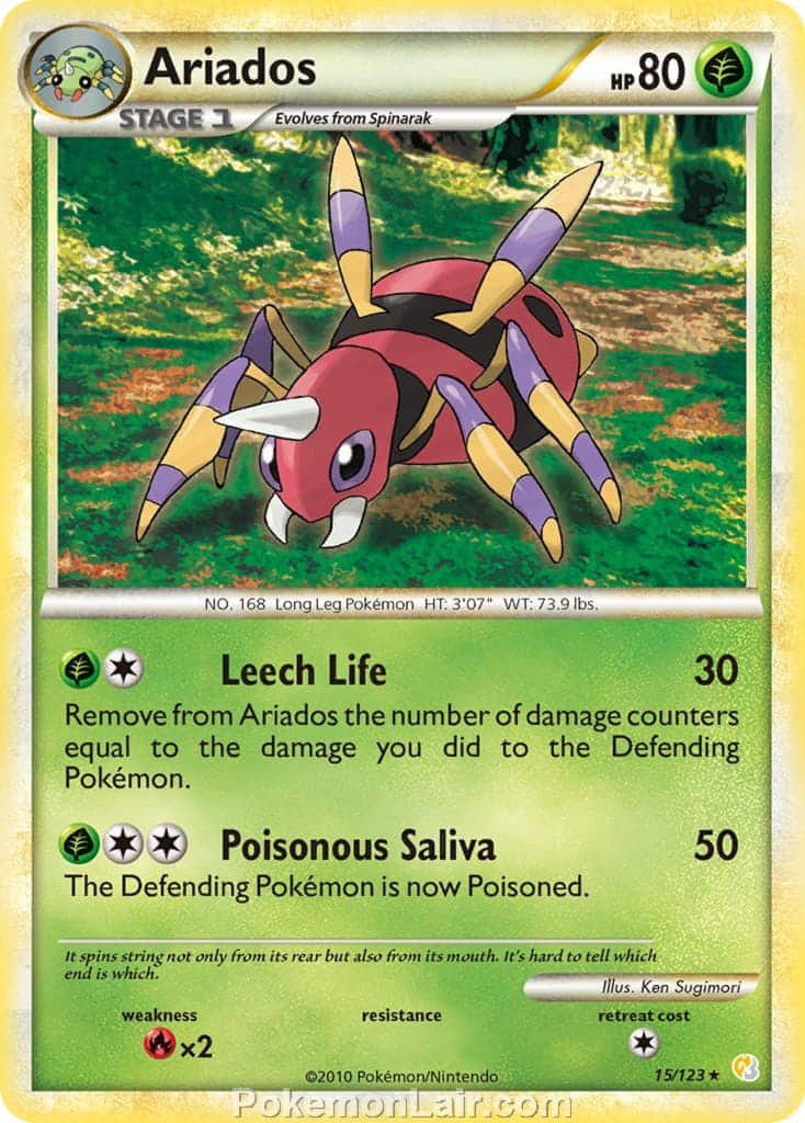 2010 Pokemon Trading Card Game HeartGold SoulSilver Base Set – 15 Ariados