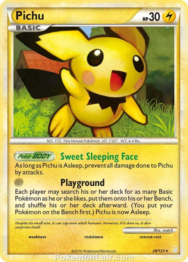 2010 Pokemon Trading Card Game HeartGold SoulSilver Base Set – 28 Pichu