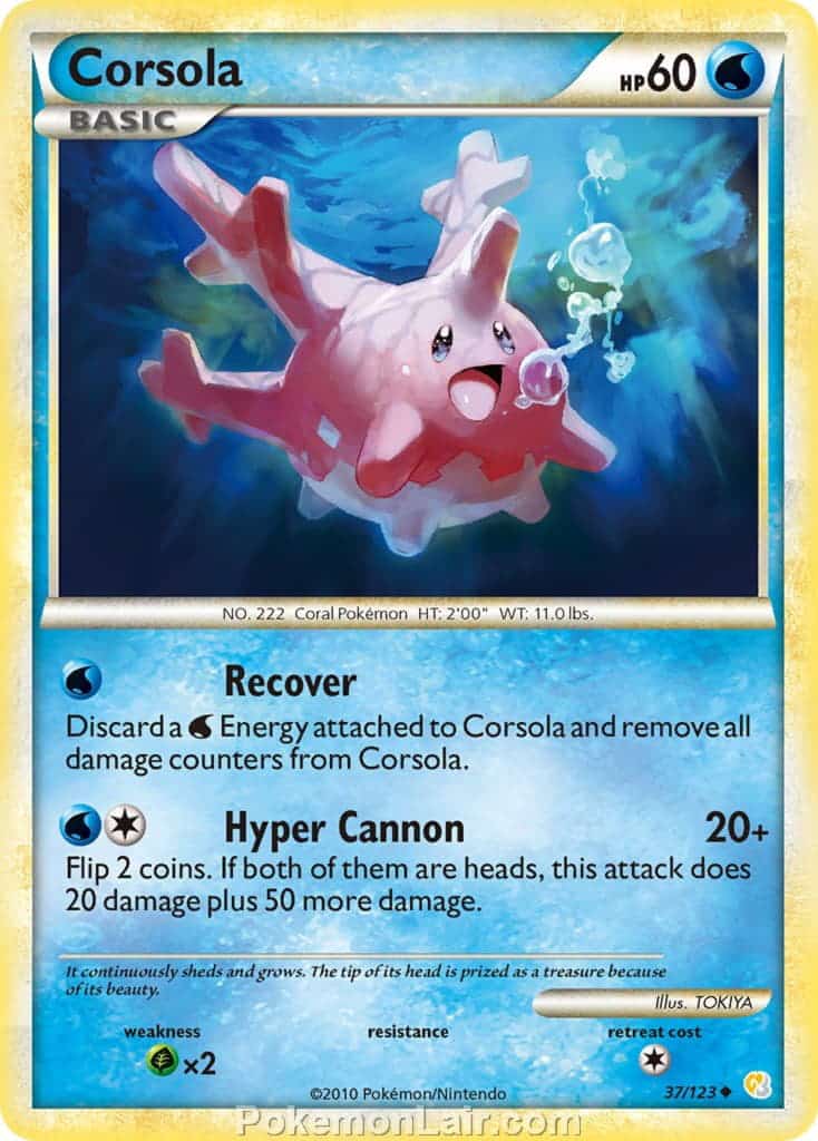 2010 Pokemon Trading Card Game HeartGold SoulSilver Base Set – 37 Corsola