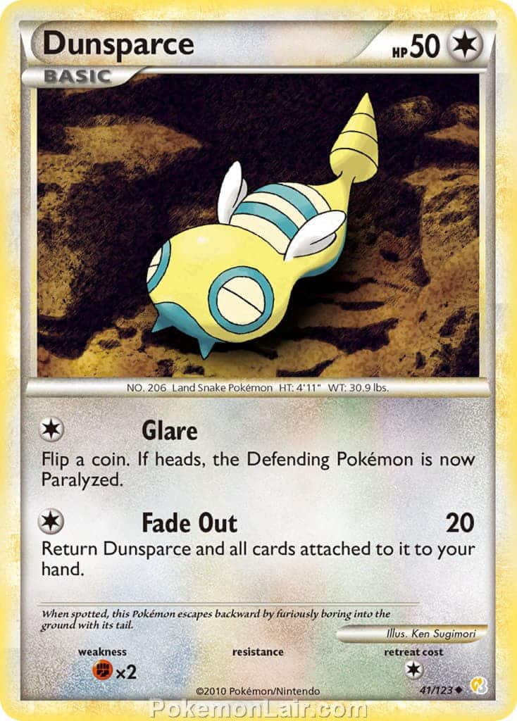 2010 Pokemon Trading Card Game HeartGold SoulSilver Base Set – 41 Dunsparce