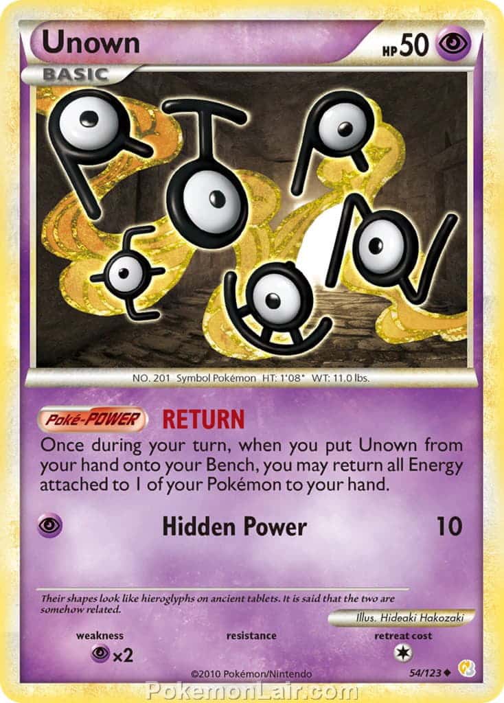 2010 Pokemon Trading Card Game HeartGold SoulSilver Base Set – 54 Unown