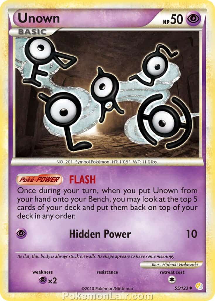 2010 Pokemon Trading Card Game HeartGold SoulSilver Base Set – 55 Unown