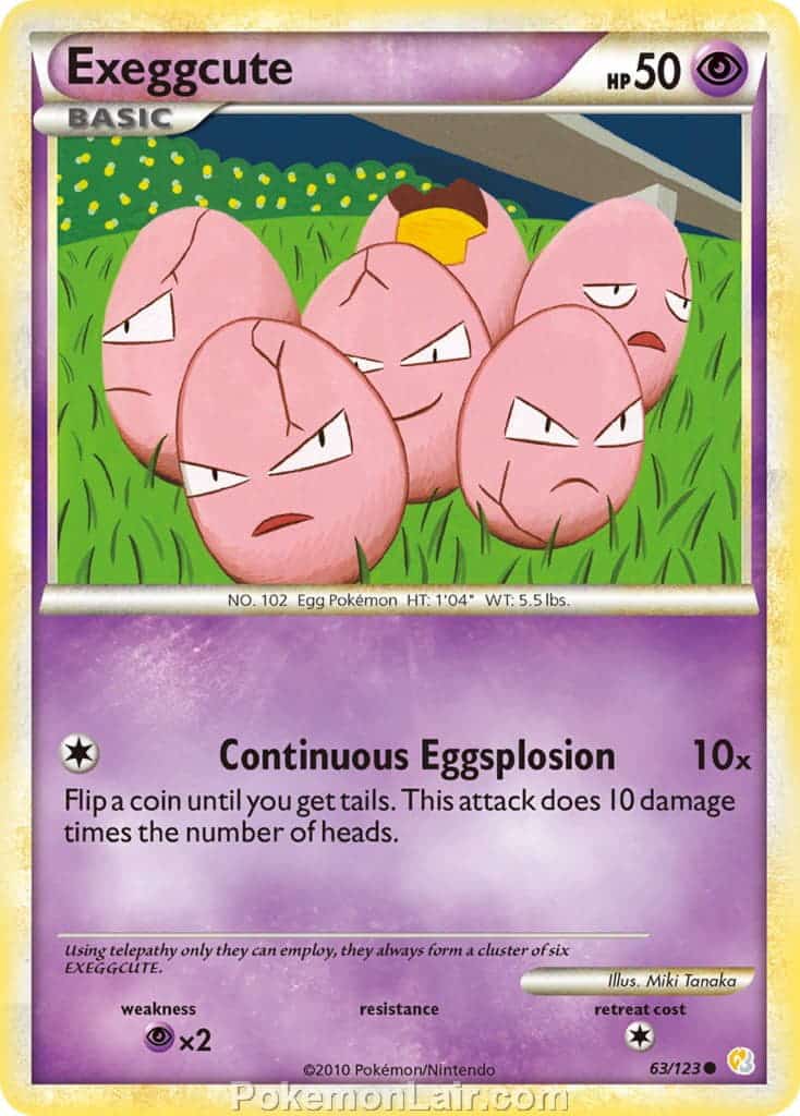 2010 Pokemon Trading Card Game HeartGold SoulSilver Base Set – 63 Exeggcute