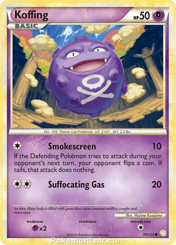 2010 Pokemon Trading Card Game HeartGold SoulSilver Base Set – 70 Koffing