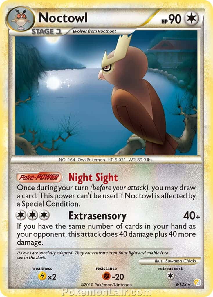 2010 Pokemon Trading Card Game HeartGold SoulSilver Base Set – 8 Noctowl