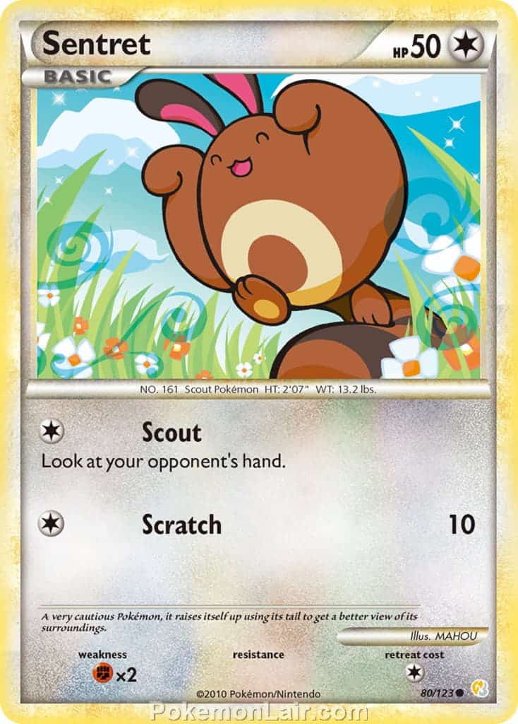 2010 Pokemon Trading Card Game HeartGold SoulSilver Base Set – 80 Sentret