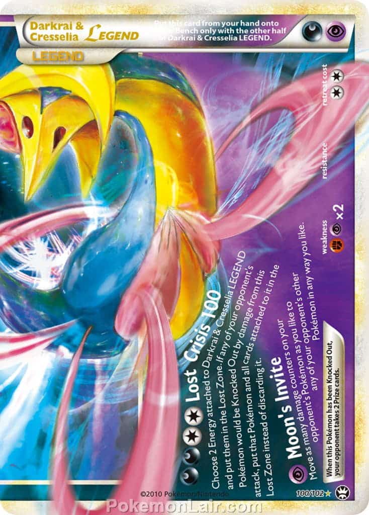 2010 Pokemon Trading Card Game HeartGold SoulSilver Triumphant Price List – 100 Darkrai Cresselia Legend