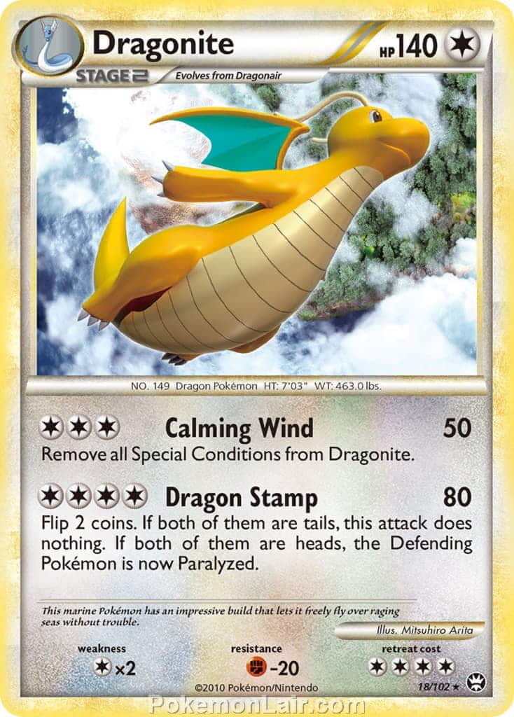 2010 Pokemon Trading Card Game HeartGold SoulSilver Triumphant Price List – 18 Dragonite
