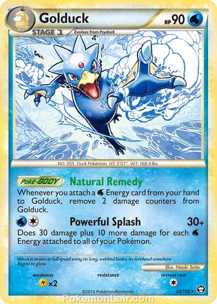 2010 Pokemon Trading Card Game HeartGold SoulSilver Triumphant Price List – 22 Golduck