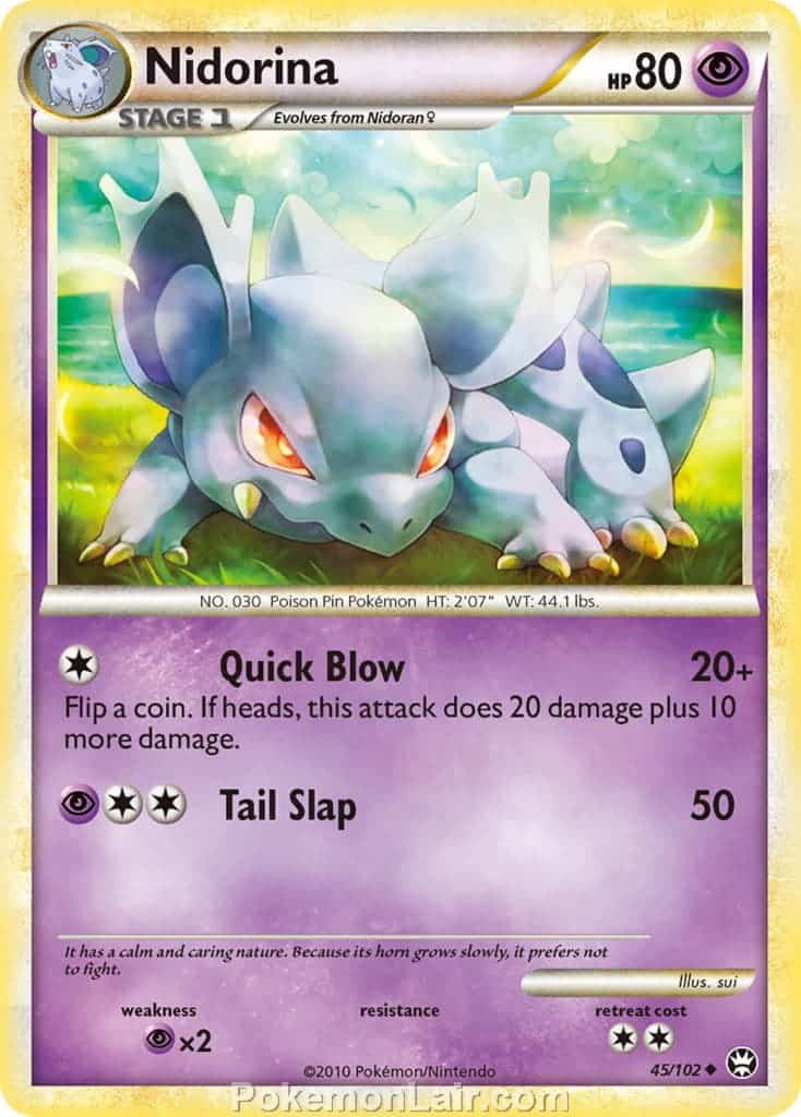 2010 Pokemon Trading Card Game HeartGold SoulSilver Triumphant Price List – 45 Nidorina