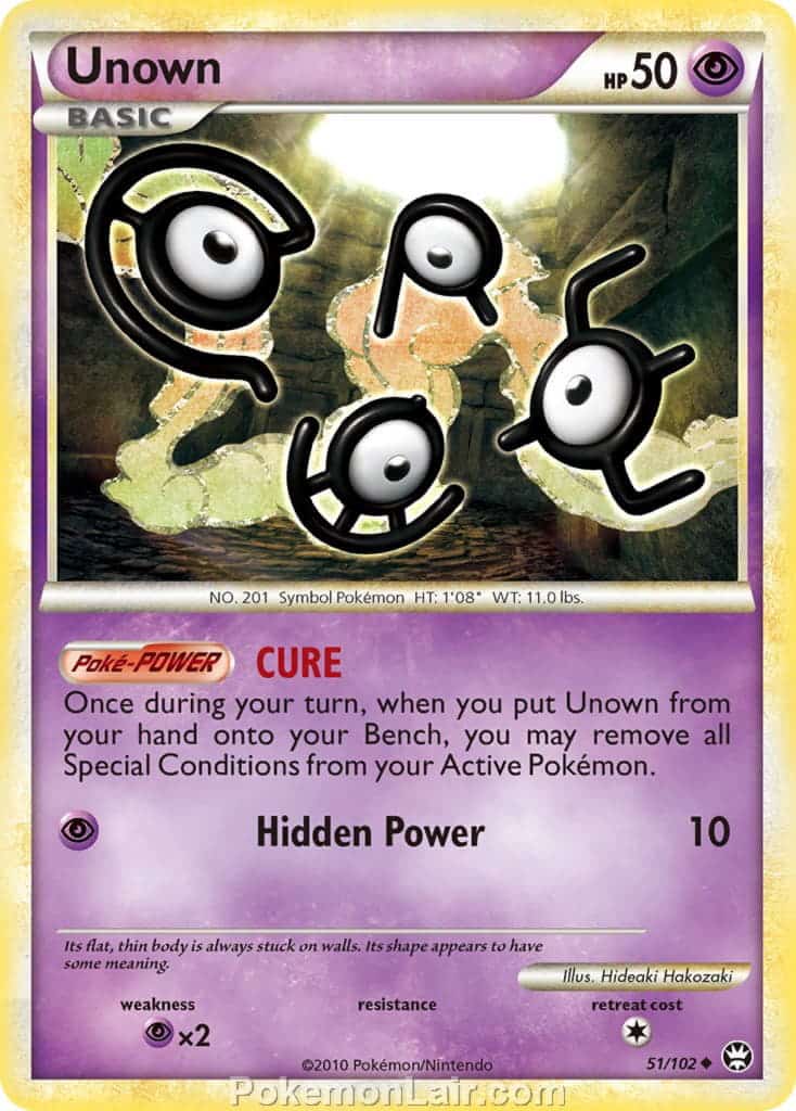 2010 Pokemon Trading Card Game HeartGold SoulSilver Triumphant Price List – 51 Unown