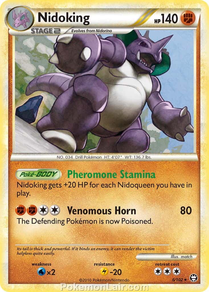 2010 Pokemon Trading Card Game HeartGold SoulSilver Triumphant Price List – 6 Nidoking