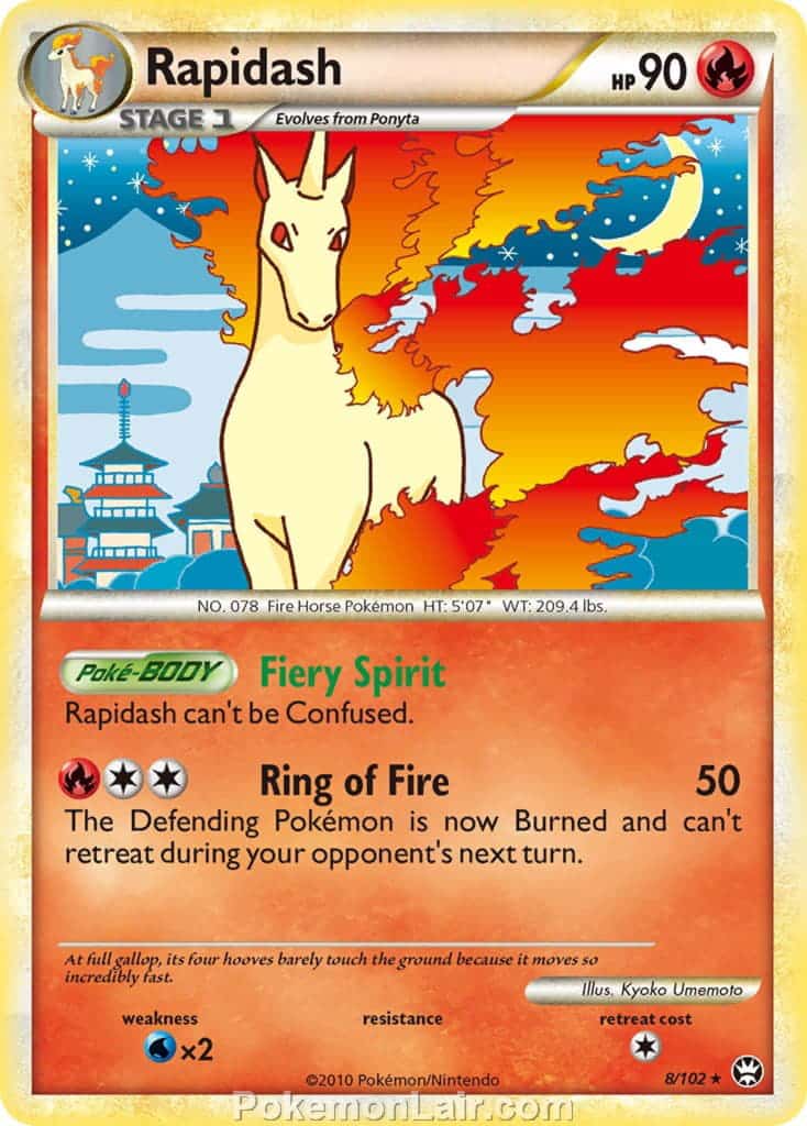 2010 Pokemon Trading Card Game HeartGold SoulSilver Triumphant Price List – 8 Rapidash