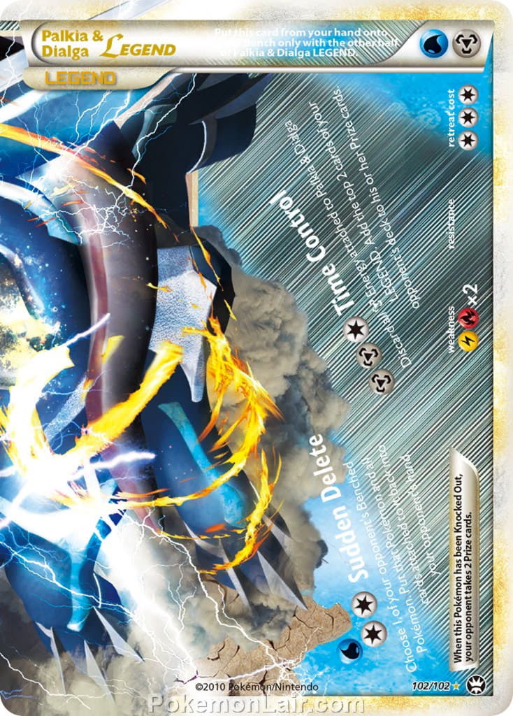 2010 Pokemon Trading Card Game HeartGold SoulSilver Triumphant Set – 102 Palkia Dialga Legend
