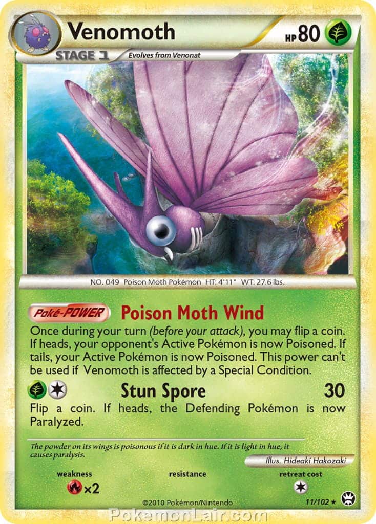 2010 Pokemon Trading Card Game HeartGold SoulSilver Triumphant Set – 11 Venomoth