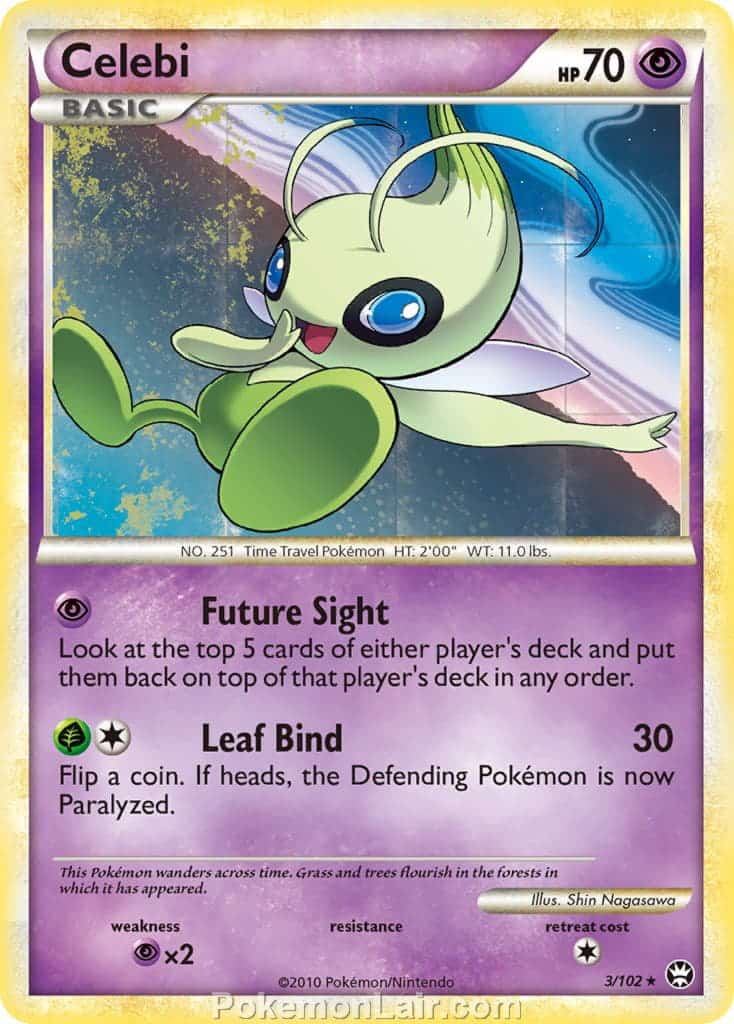 2010 Pokemon Trading Card Game HeartGold SoulSilver Triumphant Set – 3 Celebi