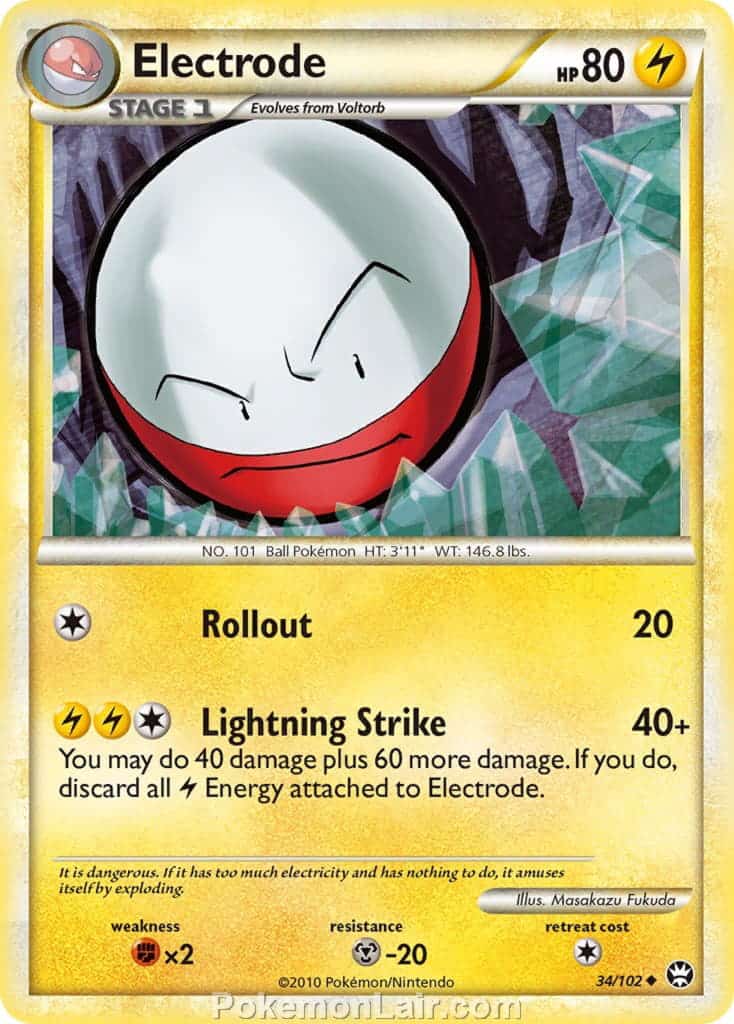 2010 Pokemon Trading Card Game HeartGold SoulSilver Triumphant Set – 34 Electrode