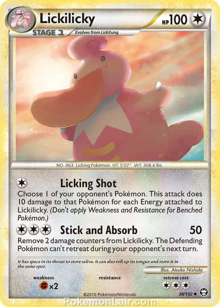 2010 Pokemon Trading Card Game HeartGold SoulSilver Triumphant Set – 38 Lickilicky