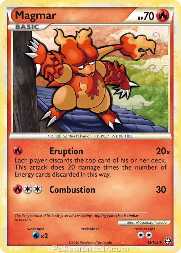 2010 Pokemon Trading Card Game HeartGold SoulSilver Triumphant Set – 42 Magmar