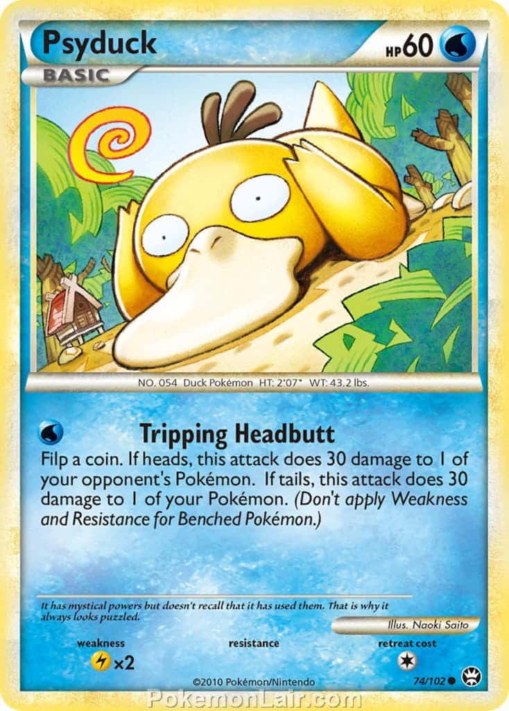 2010 Pokemon Trading Card Game HeartGold SoulSilver Triumphant Set – 74 Psyduck