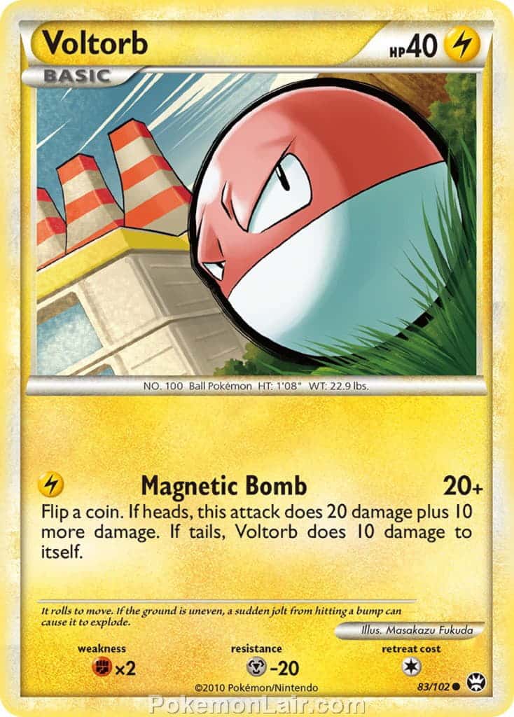 2010 Pokemon Trading Card Game HeartGold SoulSilver Triumphant Set – 83 Voltorb