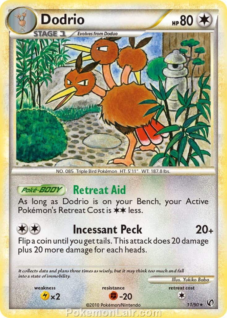 2010 Pokemon Trading Card Game HeartGold SoulSilver Undaunted Price List – 11 Dodrio