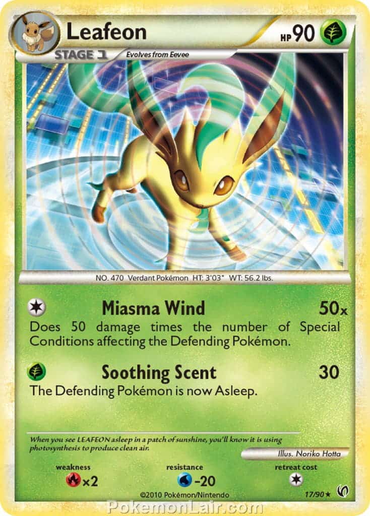 2010 Pokemon Trading Card Game HeartGold SoulSilver Undaunted Price List – 17 Leafeon