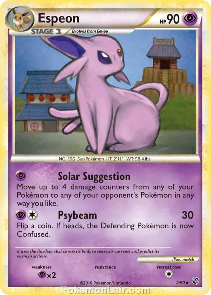 2010 Pokemon Trading Card Game HeartGold SoulSilver Undaunted Price List – 2 Espeon