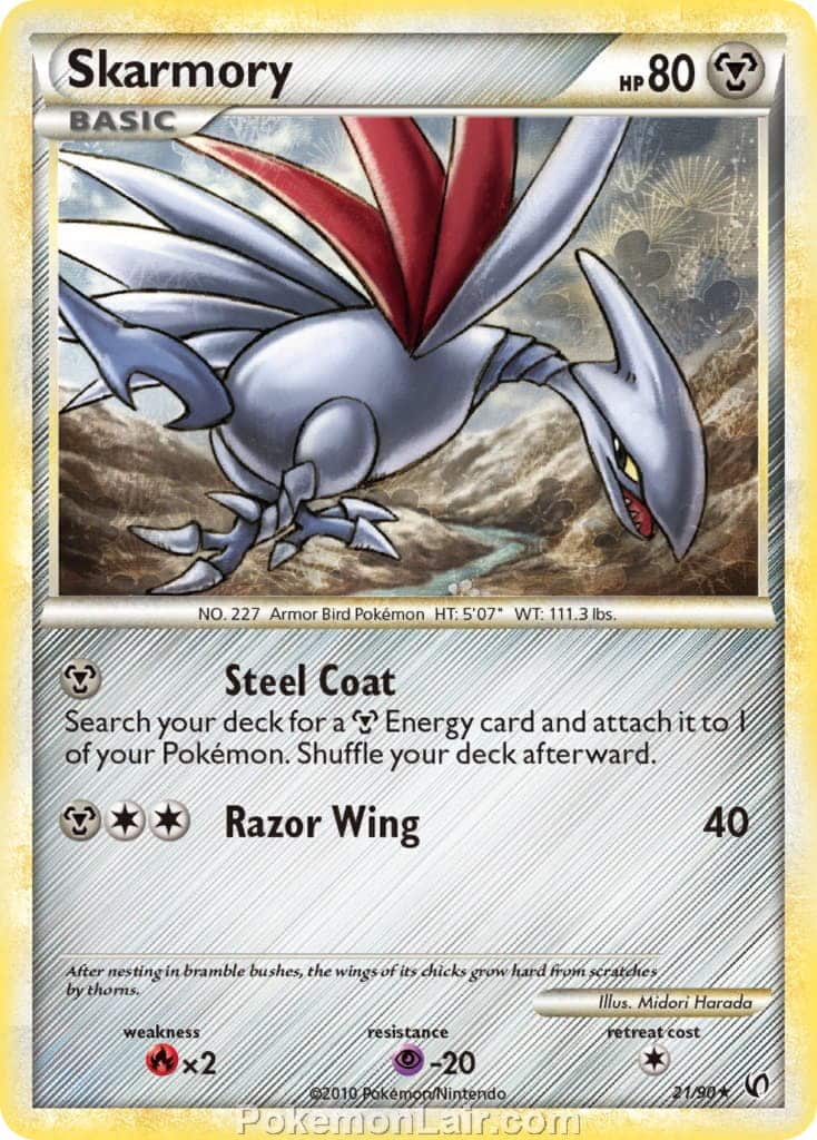 2010 Pokemon Trading Card Game HeartGold SoulSilver Undaunted Price List – 21 Skarmory