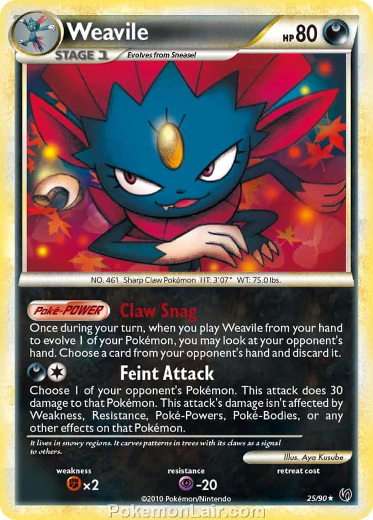 2010 Pokemon Trading Card Game HeartGold SoulSilver Undaunted Price List – 25 Weavile