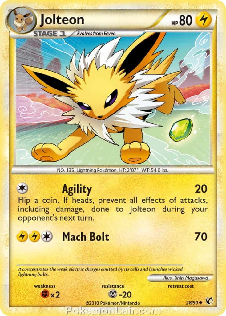 2010 Pokemon Trading Card Game HeartGold SoulSilver Undaunted Price List – 28 Jolteon