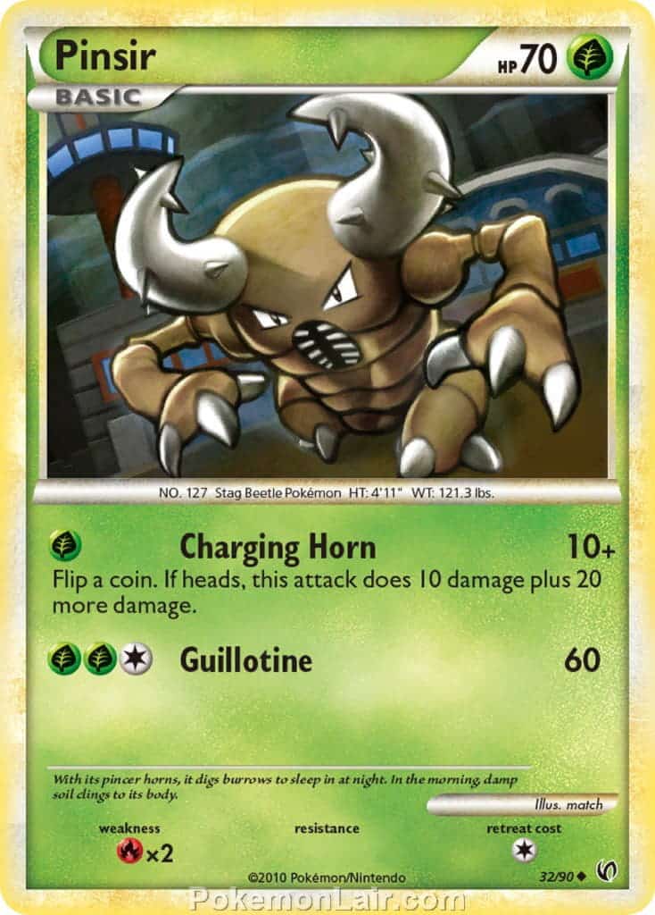 2010 Pokemon Trading Card Game HeartGold SoulSilver Undaunted Price List – 32 Pinsir