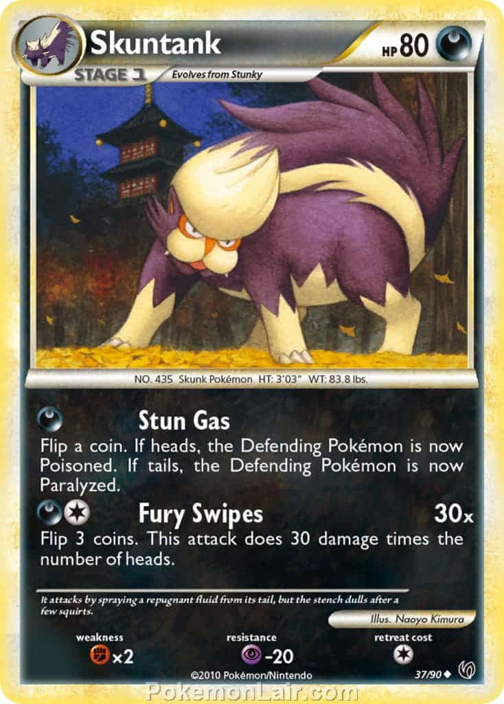 2010 Pokemon Trading Card Game HeartGold SoulSilver Undaunted Price List – 37 Skuntank