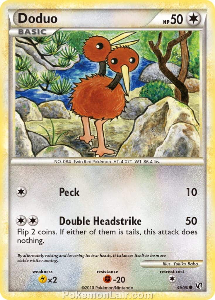 2010 Pokemon Trading Card Game HeartGold SoulSilver Undaunted Price List – 45 Doduo