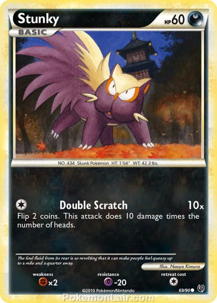 2010 Pokemon Trading Card Game HeartGold SoulSilver Undaunted Price List – 69 Stunky