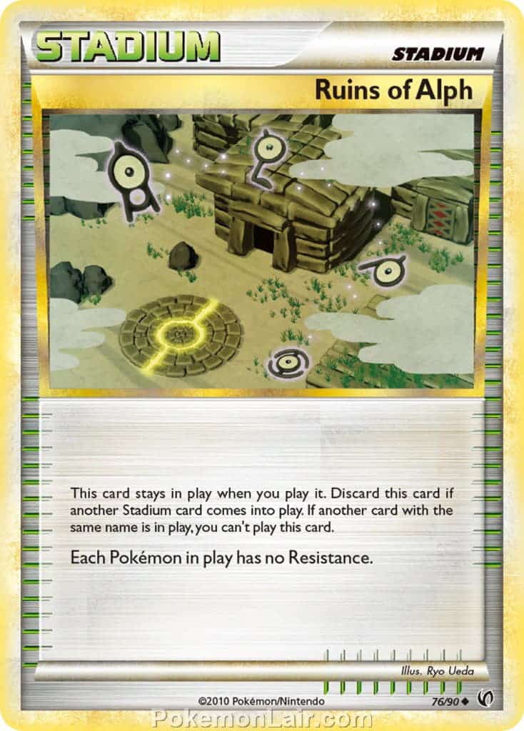 2010 Pokemon Trading Card Game HeartGold SoulSilver Undaunted Price List – 76 Ruins Of Alph