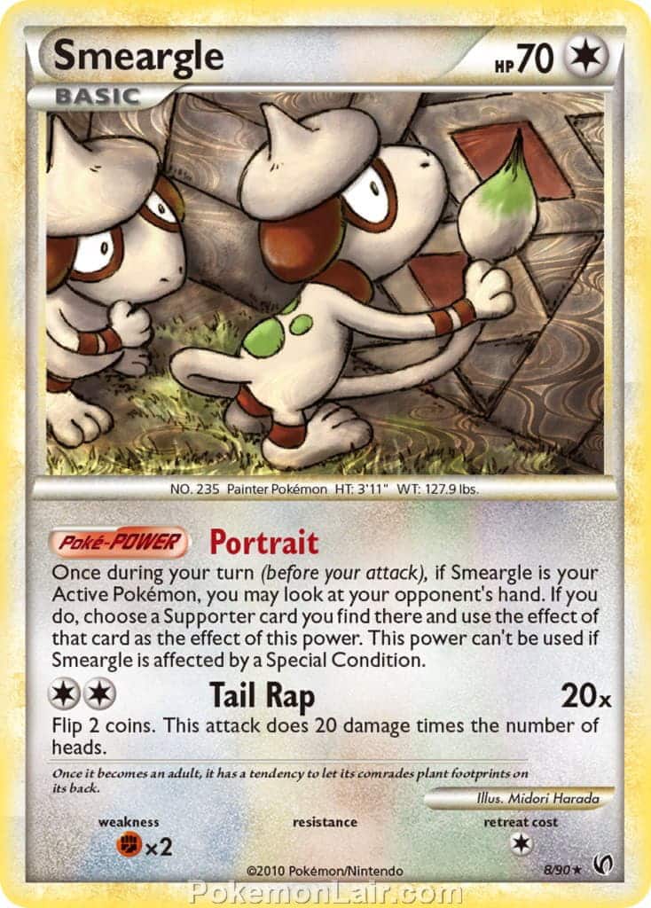 2010 Pokemon Trading Card Game HeartGold SoulSilver Undaunted Price List – 8 Smeargle